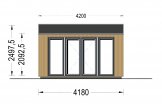 Zahradní domek EMMY 12 m² (4x3) 34 mm + obklad
