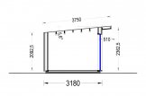 Zahradní domek EVELIN 15 m² (5x3) 34 mm + obklad