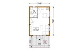 Montovaná chata ALINA PREMIUM 35m² (7x5) 66mm + izolace do stěn a podlahy