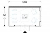 Zahradní domek TONIA 15 m² (5x3) 34 mm + obklad