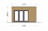 Zahradní domek PREMIUM 10m²(4,1x2,4) 44mm + izolace do stěn a podlahy