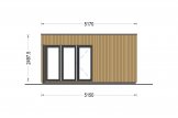 Zahradní domek PREMIUM 15m² (5x3) 44mm + izolace do stěn a podlahy