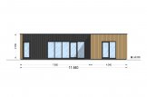 Dřevěná chata Lucia 2 PREMIUM - 50m², 66mm + izolace do stěn a podlahy