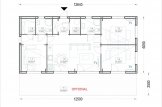Montovaná chata NICOLE 78m² (12.6x6) 44mm + izolace do stěn a podlahy