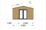Zahradní kancelář TINA 22m² s terasou (5,5x4) 44mm + obklad