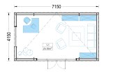 Zahradní domek PREMIUM 28m² (7x4) 44mm + izolace do stěn a podlahy