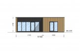Dřevěná chata Lucia 1 PREMIUM - 40m², 66mm + izolace do stěn a podlahy
