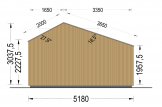 Zahradní domek TONIA 15 m² (5x3) 34 mm + obklad