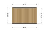 Zahradní domek PREMIUM 10m²(4,1x2,4) 44mm + izolace do stěn a podlahy
