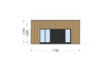 Montovaná chata KAYA 3 91m² (13x7) 66mm + izolace do stěn a podlahy