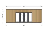 Zahradní domek PREMIUM 28m² (7x4) 44mm + izolace do stěn a podlahy