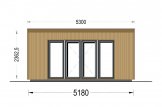 Zahradní domek EVELIN 15 m² (5x3) 34 mm + obklad