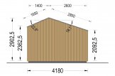 Zahradní domek TONIA 12 m² (4x3) 34 mm + obklad
