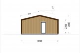 Dřevěná chata ANGELA 50m² (8.2x6) 44mm + izolace do stěn a podlahy