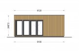 Zahradní domek PREMIUM 24m² (6x4) 44mm + izolace do stěn a podlahy