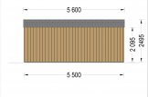 Zahradní kancelář TINA 22m² s terasou (5,5x4) 44mm + obklad