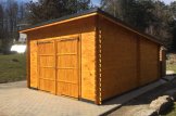 Dřevěná garáž s plochou střechou MODERN 4x6, 44mm, 24m²