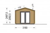 Zahradní domek EMMY 12 m² (4x3) 34 mm + obklad