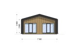 Dřevěný rodinný dům ROBERTA PREMIUM 110m² 66mm + izolace do stěn a podlahy