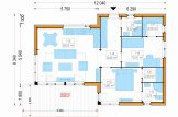 Montovaný rodinný dům MIRABEL PREMIUM 69m² (12x8) 66mm + izolace do stěn a podlahy