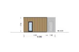 Dřevěná chata Lucia 1 PREMIUM - 40m², 66mm + izolace do stěn a podlahy + PVC okna a dveře s izolačním trojsklem