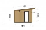 Zahradní domek EVELIN 15 m² (5x3) 34 mm + obklad