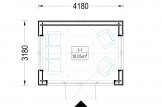 Zahradní domek EMMY 12 m² (4x3) 34 mm + obklad