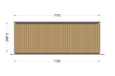 Zahradní domek PREMIUM 28m² (7x4) 44mm + izolace do stěn a podlahy