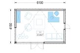 Zahradní domek PREMIUM 24m² (6x4) 44mm + izolace do stěn a podlahy