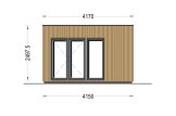Zahradní domek PREMIUM 10m²(4,1x2,4) 44mm + izolace do stěn a podlahy