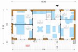 Montovaná chata KAYA 3 91m² (13x7) 66mm + izolace do stěn a podlahy