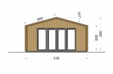 Zahradní domek PIA 20 m² (5x4) 34 mm + obklad
