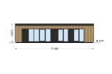 Montovaná chata CARLA 75m² (6,6x11,3) 66mm + izolace do stěn a podlahy