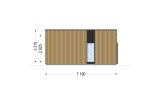 Montovaná chata KAYA 3 91m² (13x7) 66mm + izolace do stěn a podlahy