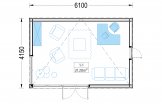 Zahradní domek PREMIUM 24m² (6x4) 44mm + izolace do stěn a podlahy