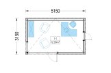 Zahradní domek PREMIUM 15m² (5x3) 44mm + izolace do stěn a podlahy