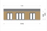 Montovaná chata SELENE 63m² (10x6) 44mm + izolace do stěn a podlahy