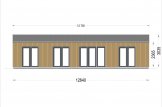 Montovaná chata NICOLE 78m² (12.6x6) 44mm + izolace do stěn a podlahy
