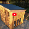 ▶️ Naše realizace video - moderní dřevěná chata SOPHIA 20m² + patro (5x4) u Jemnice