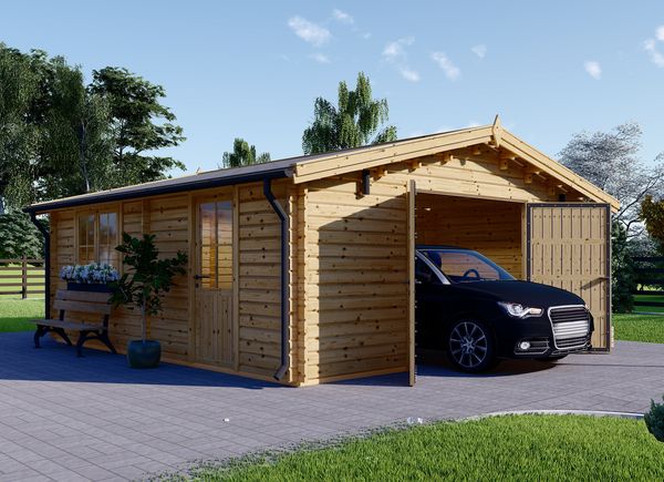 Dřevěná garáž CLASSIC 6x6, 44mm, 36m²