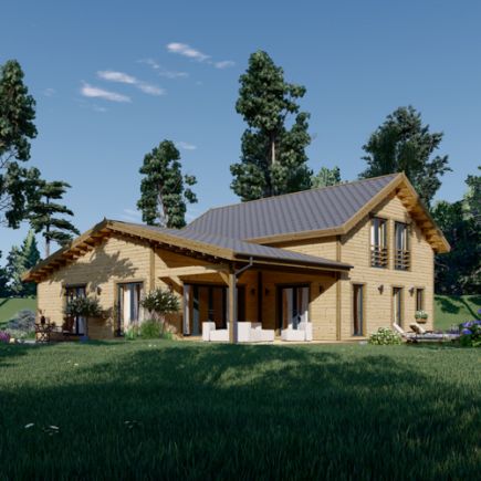 Dřevěný rodinný dům DARLA PREMIUM 180m², 66mm + izolace do stěn a podlahy
