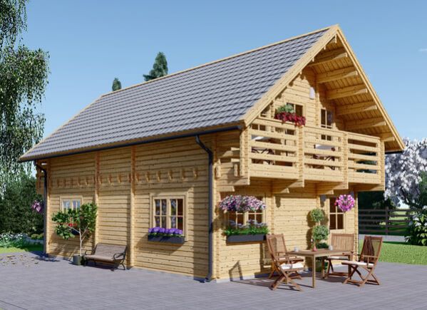 Dřevěná chata LANGON 107m² (8,7x6) 66mm
