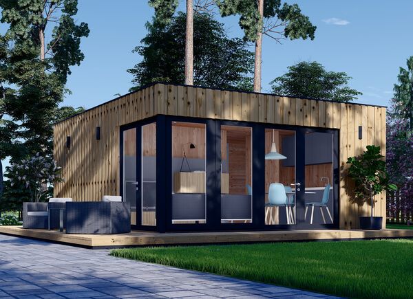 Dřevěná chata PREMIUM 30m² (6x5) 44mm + izolace do stěn a podlahy