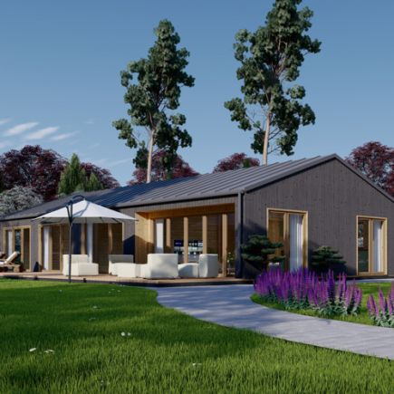 Dřevěný rodinný dům ELIZA PREMIUM 130m² 66mm + izolace do stěn a podlahy