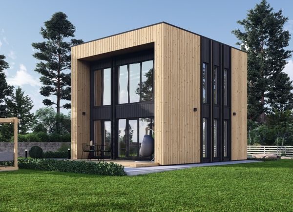 Dřevěný dům KAYA 4L PREMIUM 50m², 66mm + izolace do stěn a podlahy