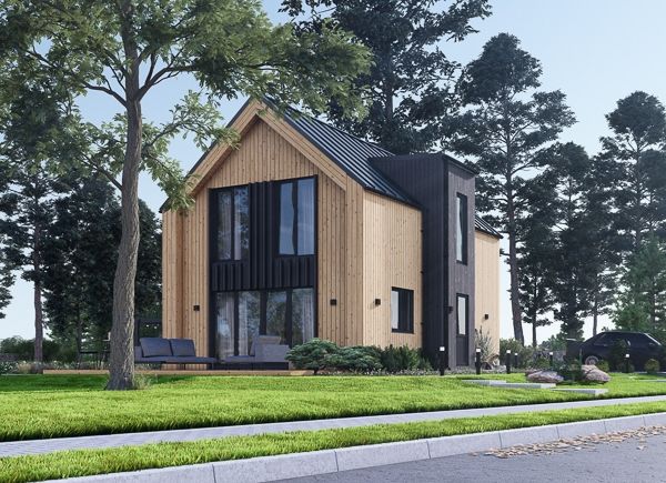 Dřevěný rodinný dům ASTRID PREMIUM 120m² 66mm + izolace do stěn a podlahy