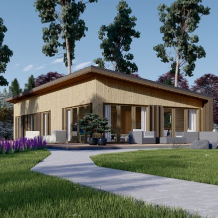 Dřevěný rodinný dům ZOE PREMIUM 110m² 66mm + izolace do stěn a podlahy