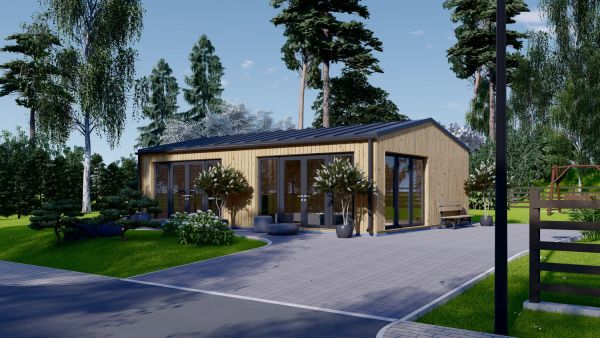 Montovaná chata MARINA Modern 48m² (8x6) 44mm + izolace do stěn a podlahy
