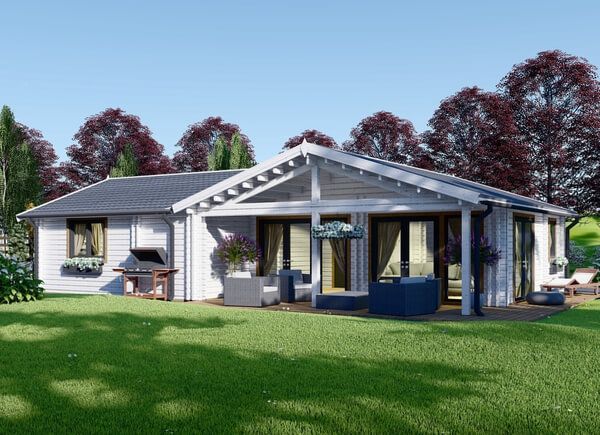 Montovaná chata ADELE 68m² 44+44mm + izolace do stěn a podlahy