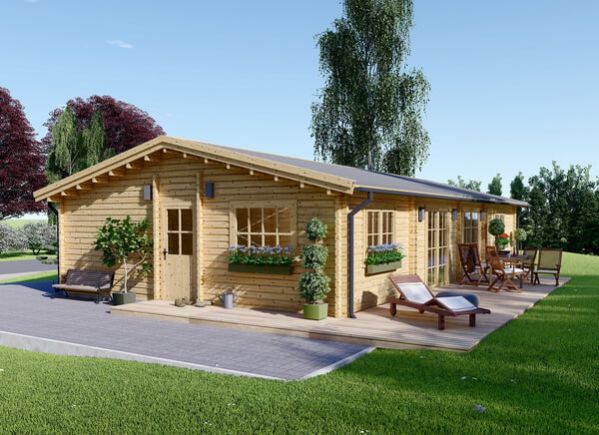 Chata LIMOGES PREMIUM 103m² 44+44mm + izolace do stěn a podlahy